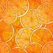 Bright hand drawn seamless background with oranges. Eps10