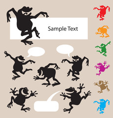 Sticker - Frog Dancing Silhouettes 1