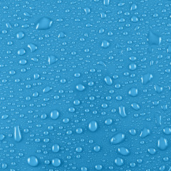 water drops on blue
