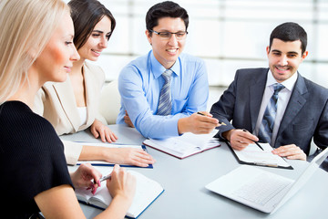 Wall Mural - Business people working at meeting