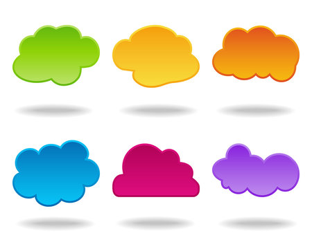 set of colorful clouds