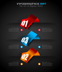 Poster - Infographic design template with paper tags