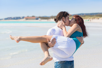 Young Couple in a Caribbean Beach