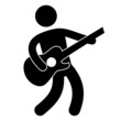 Piktogramm Gitarre Gitarrist Vektor Icon Button