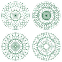 Poster - Set of Vector Guilloche Rosettes