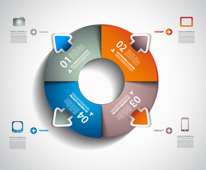 Fototapete - Infographic design template with paper tags.