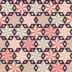 Wall Mural - Anise stars seamless pattern in warm pink colors