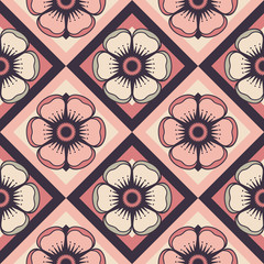 Canvas Print - Fashion pattern with abstract flowers