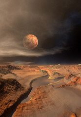 Wall Mural - alien planet - computer artwork