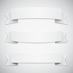 Wall Mural - white banners and ribbons