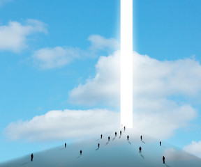 Aufkleber - Heavenly walkway with giant door