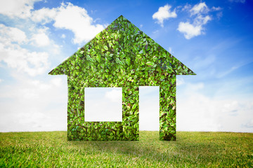Poster - Leaves in a house shape