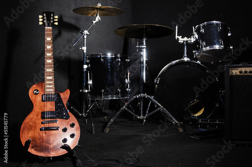 Naklejka na szybę Set of musical instruments during concert