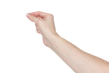 Wall Mural - adult man hand to hold paper card