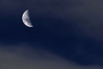 Wall Mural - night starry sky background. crescent moon