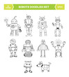 © bloomicon - Simple robots doodles set