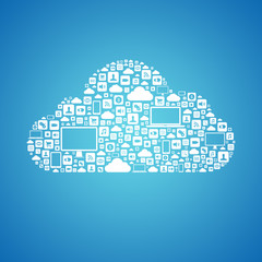 Aufkleber - Cloud computing concept