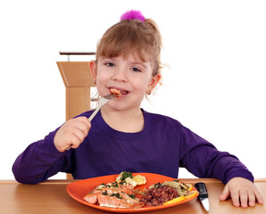 Wall Mural - cute little girl healthy eating