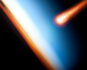 Canvas Print - asteroid and earth