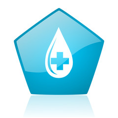 Poster - blood blue pentagon web glossy icon