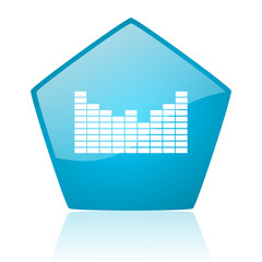 Poster - sound blue pentagon web glossy icon