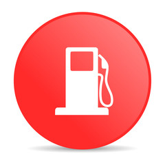 Wall Mural - fuel red circle web glossy icon