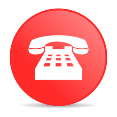 Poster - phone red circle web glossy icon