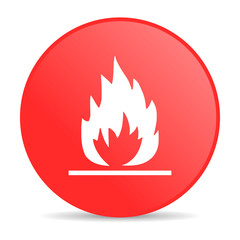 Fototapete - flames red circle web glossy icon