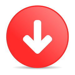 Leinwandbilder - arrow down red circle web glossy icon