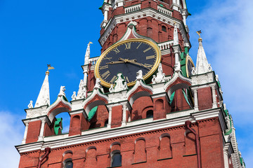 Canvas Print - Chimes clock on Spasskaya tower of the Moscow Kremlin