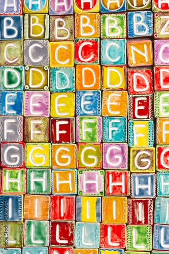 Nowoczesny obraz na płótnie Handmade ceramic alphabet background