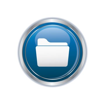 Folder icon on the blue with silver rectangular button