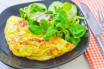 Sticker - omelette with salad