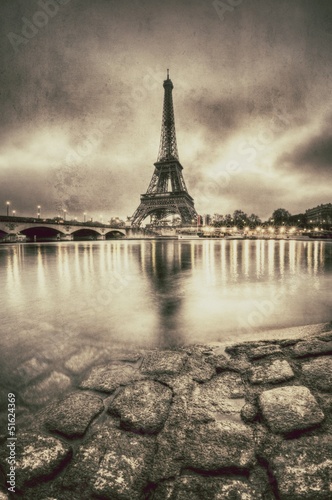 Naklejka - mata magnetyczna na lodówkę Vue vintage de Paris - France 