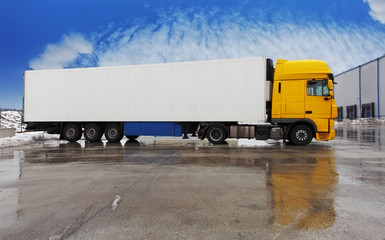 Wall Mural - Truck standing  on a parking