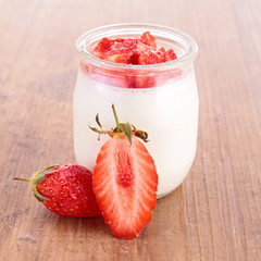 Canvas Print - yogurt and strawberry