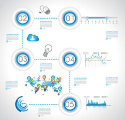 Fototapete - Infographic design template with paper tags.