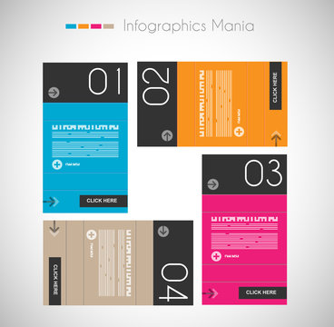 Infographic design template with paper tags.