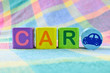 Wooden alphabet blocks - Car