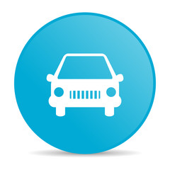 Poster - car blue circle web glossy icon