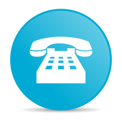 Poster - phone blue circle web glossy icon