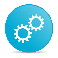 Poster - gears blue circle web glossy icon