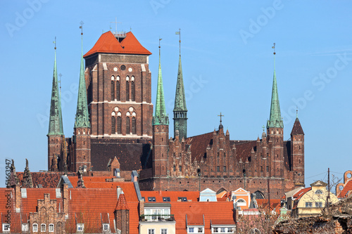 Obraz w ramie Basilica of St. Mary's in Gdansk, Poland.