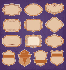 Canvas Print - vintage frame labels set vector