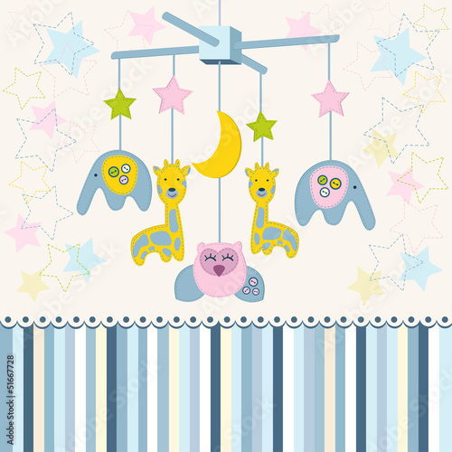 Naklejka na szybę carousel baby for crib vector