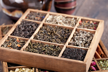 Wall Mural - assortment of dry tea