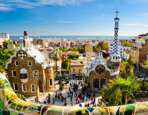 Fototapeta na szkło Park Guell w Barcelonie, Hiszpania