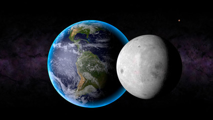 Wall Mural - earth and moon