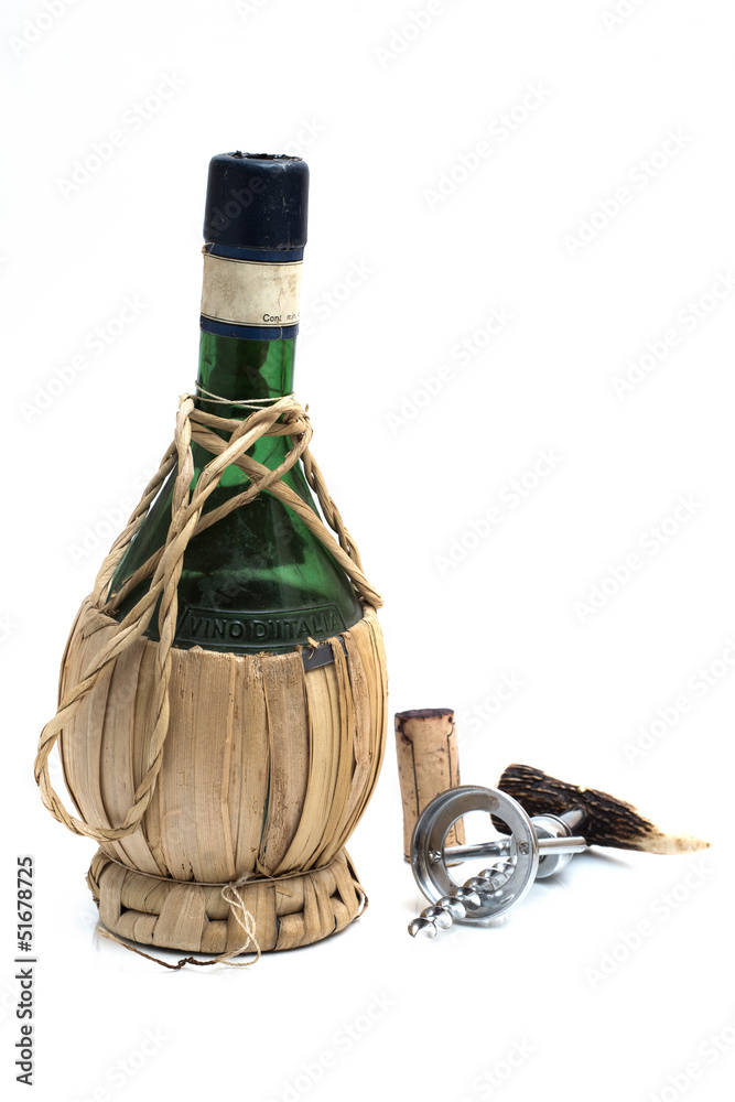 alte italienische Weinflasche - Flasche Leer! Stock Photo