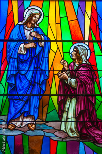 Naklejka na szybę Stained Glass in a Catholic Church